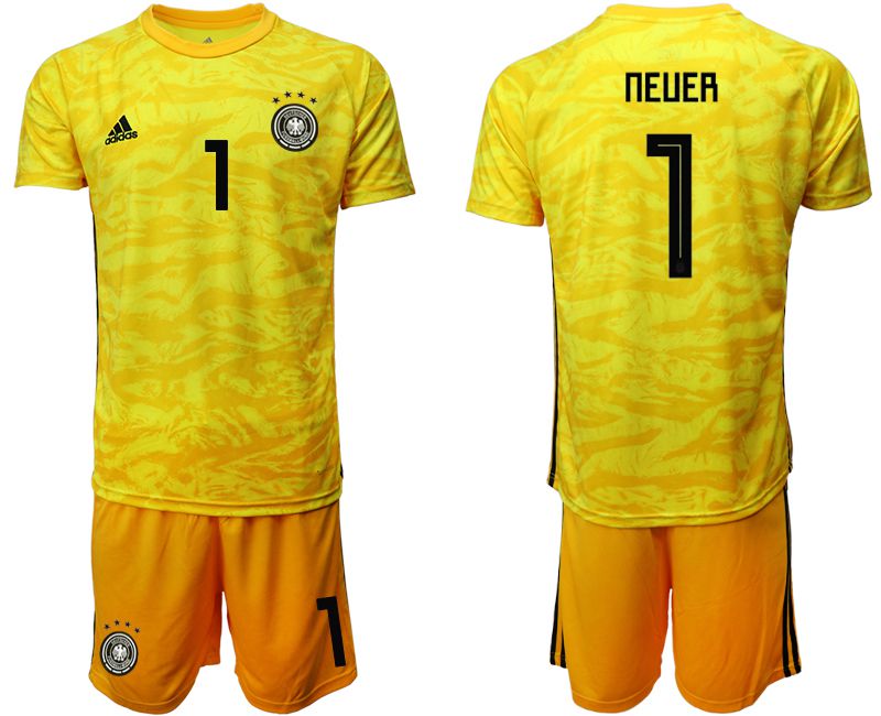 Men 2019-2020 Season National Team Germany yellow goalkeeper #1 Soccer Jerseys->->Soccer Country Jersey